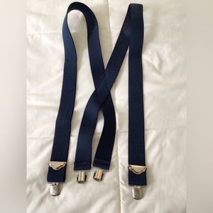 Adjustable navy blue suspenders